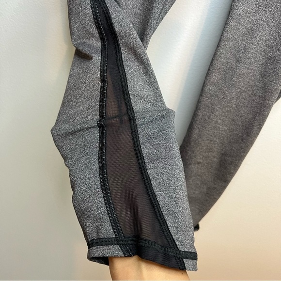 Lululemon Train Times Leggings Crop 17" Heathered Black Mesh Luxtreme TearTag 2 - Picture 7 of 10